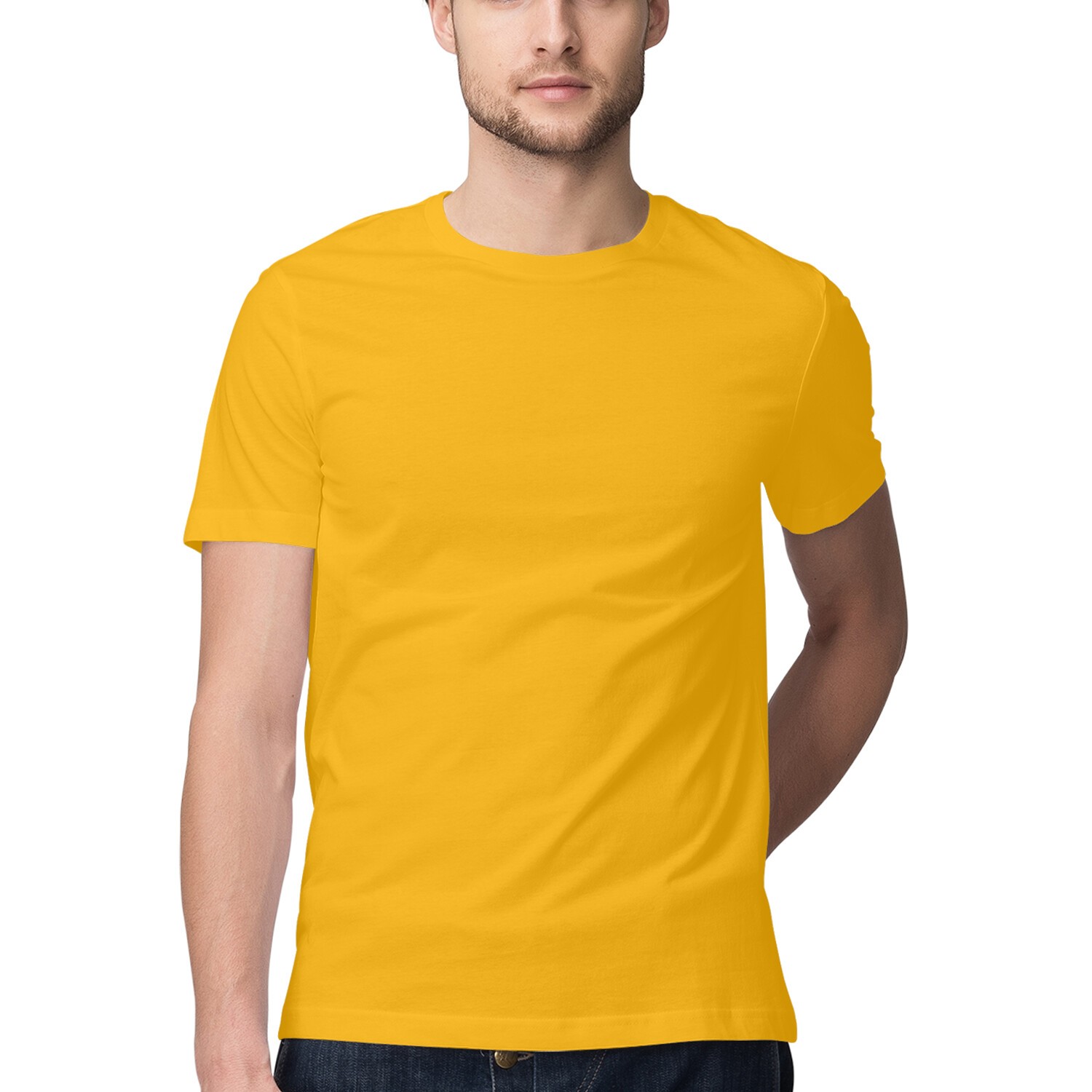 Ultimate Golden Yellow plain Branded Pure cotton 180 GSM T shirt for ...